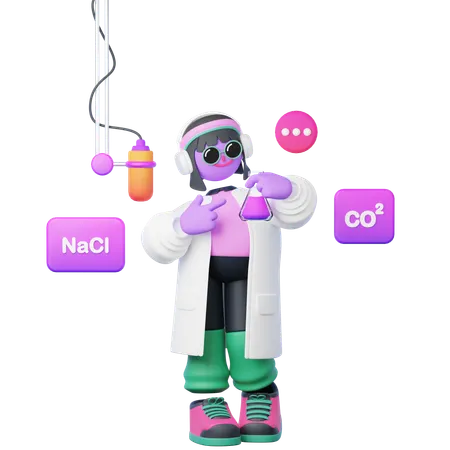 科学ポッドキャスト  3D Illustration