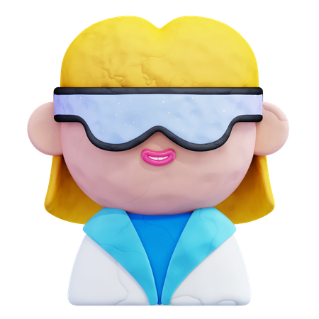 Scientific Girl  3D Icon