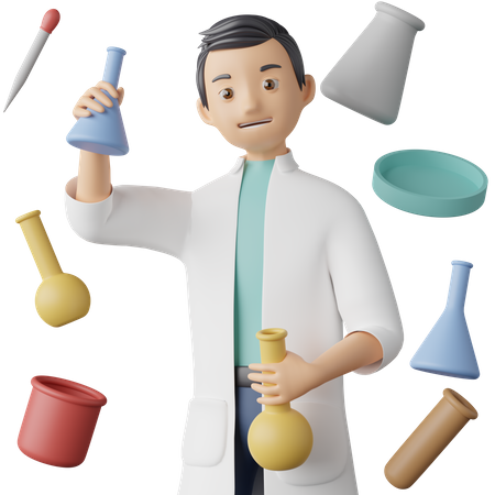 Scientifique chimiste  3D Icon