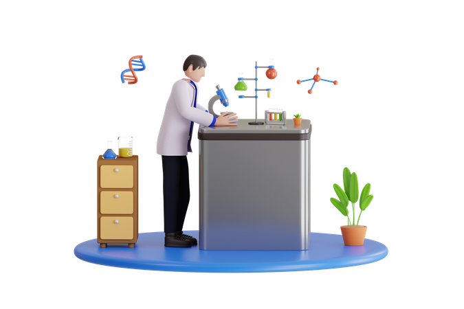 Scientifique effectuant des recherches en laboratoire  3D Icon