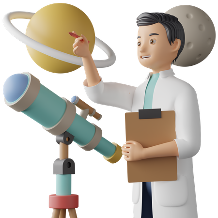 Scientifique en astronomie  3D Icon