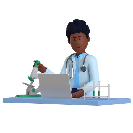 Scientifique masculin faisant des recherches en laboratoire  3D Icon