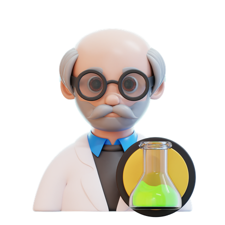 Scientifique senior  3D Icon