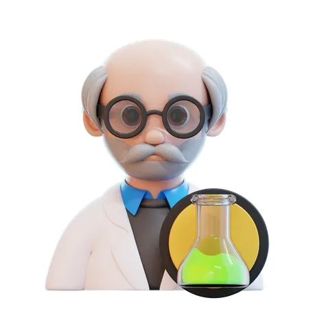 Scientifique senior  3D Icon