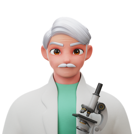 Scientist Old Man  3D Icon