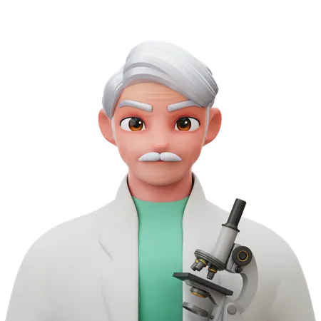 Scientist Old Man  3D Icon