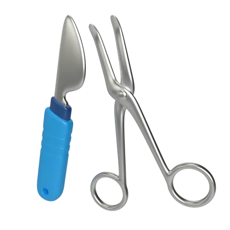 This Is A 3 D Illustration Scalpel And Surgical Scissors Icon Medical Tools For Patient Surgery 3D Illustration