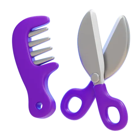 SCISSOR & COMB 3D Icon