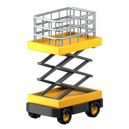 Scissor Lift 3 D Construction Vehicles Icon 3D Icon