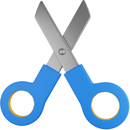 3 D Icon Illustration Blue Scissors 3D Icon