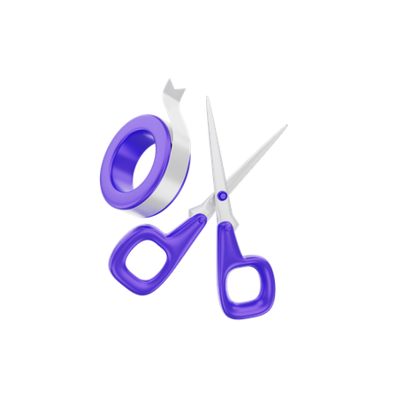 Scissors And Tape  3D Illustration
