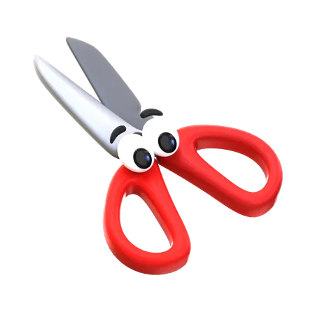 3 D Rendering Cartoon Icon Cooking Tool Series Scissors 3D Icon
