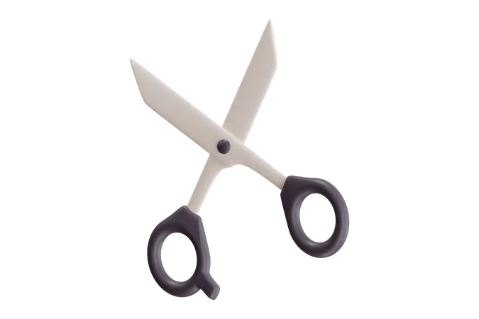 Scissors With Black Handles  3D Icon