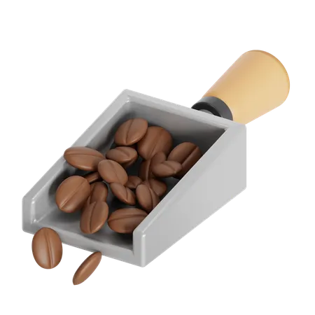 Scoop Coffee Beans 3D Icon