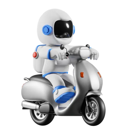 Astronaute en scooter  3D Illustration