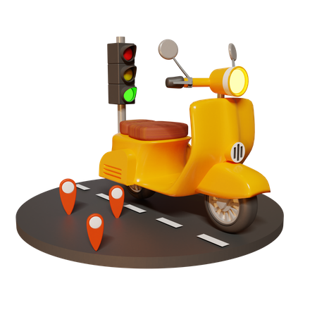 Scooter de reparto  3D Illustration