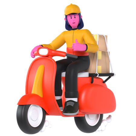 Scooter Delivery  3D Illustration