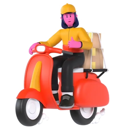 Scooter Delivery  3D Illustration