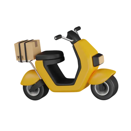 Yellow Delivery Bike Icon 3D Icon