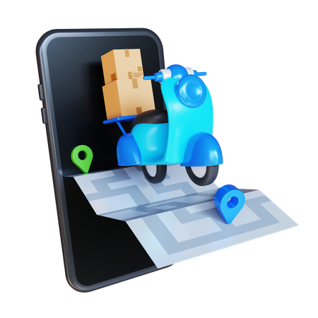 Scooter Delivery  3D Icon