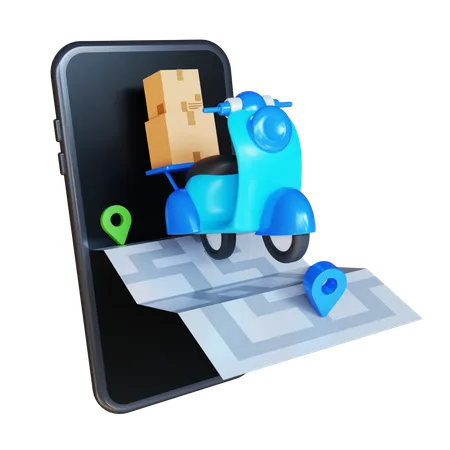 Scooter Delivery  3D Icon