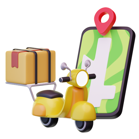 Scooter Delivery  3D Icon