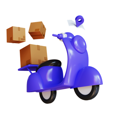 Scooter Delivery  3D Illustration