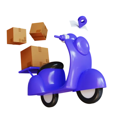 Scooter Delivery  3D Illustration