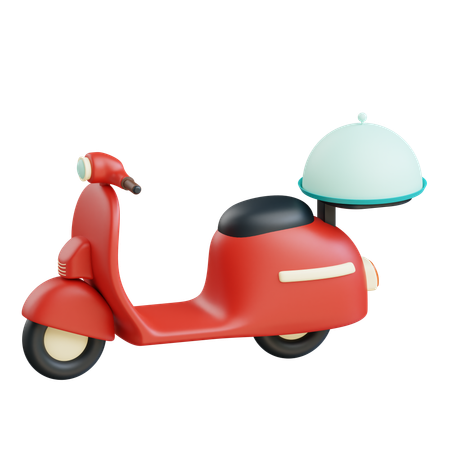 Scooter para entrega de comida  3D Icon