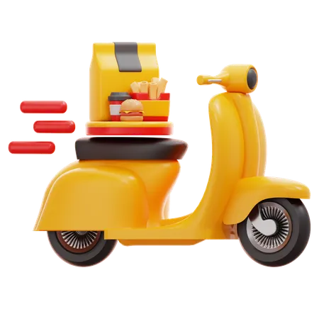 Scooter Food Delivery  3D Icon