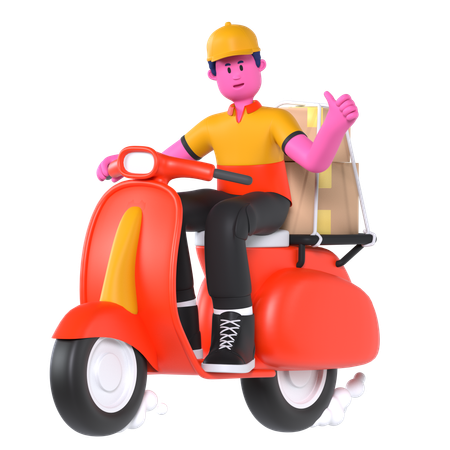 Livraison de scooters  3D Illustration