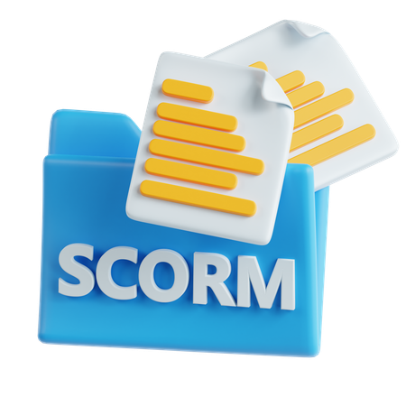 Scorm ファイル  3D Icon