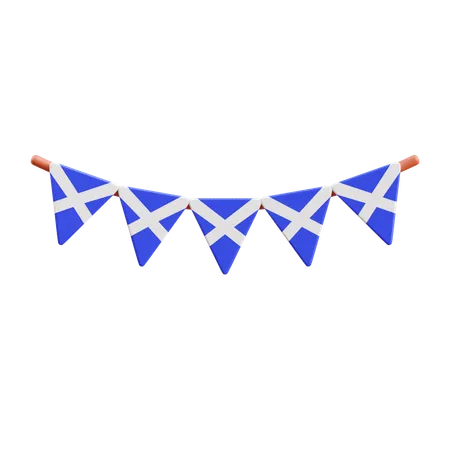 Scotland bunting flag  3D Icon