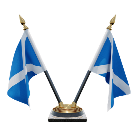 Scotland Double Desk Flag Stand  3D Flag