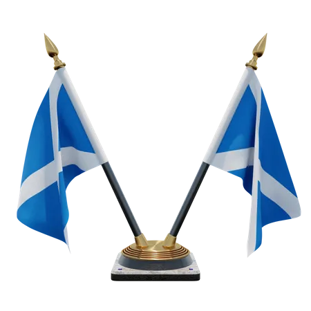 Scotland Double Desk Flag Stand  3D Flag