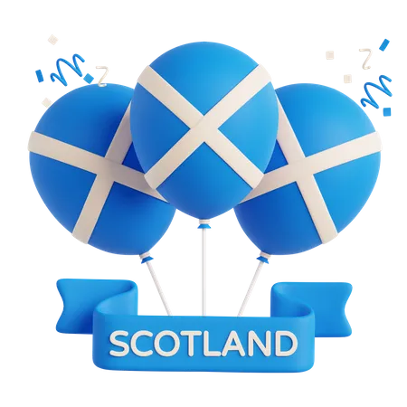 Scotland Flag Balloons  3D Icon