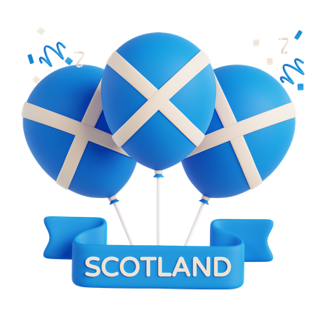 Scotland Flag Balloons  3D Icon