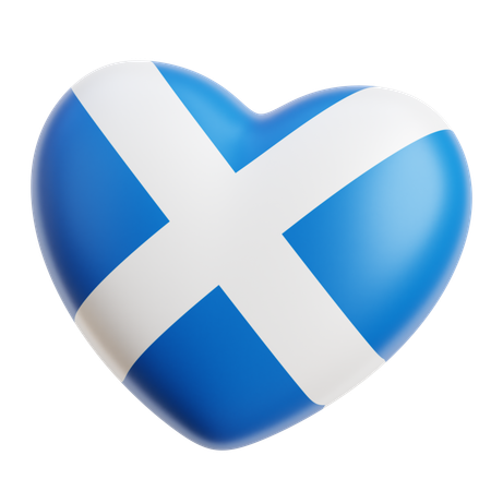 Scotland Flag Heart  3D Icon