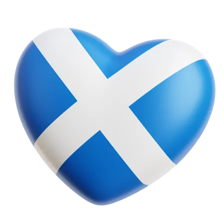 Scotland Flag Heart  3D Icon