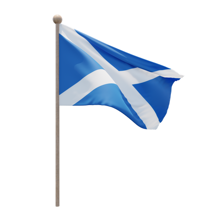 Scotland Flag Pole  3D Flag