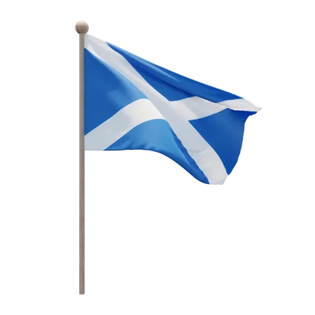 Scotland Flag Pole  3D Flag