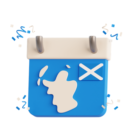 Scotland Independence Day Calendar  3D Icon