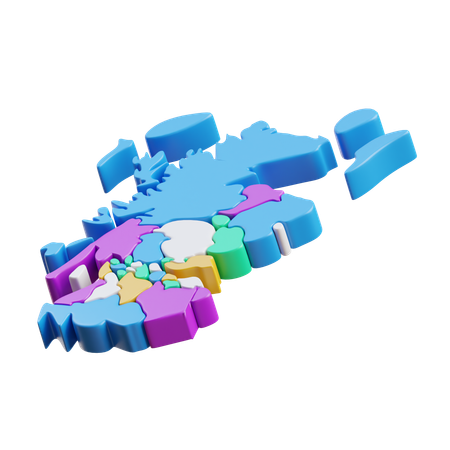 스코틀랜드 지도  3D Icon