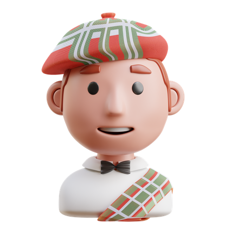 Scottish boy  3D Icon