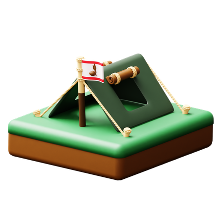 스카우트 캠프  3D Icon