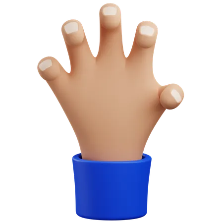 3 D Scratch Hand Gesture With Isolated Background 3D Icon
