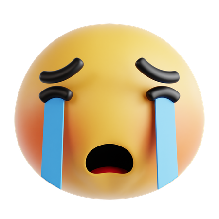 Screaming And Crying Emoji  3D Icon
