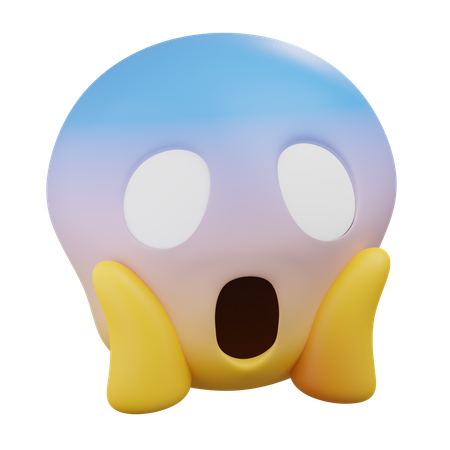 Screaming Emoji  3D Icon