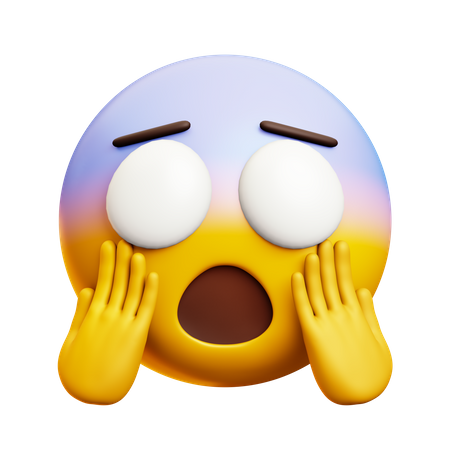 Screaming Face With Hands  3D Icon