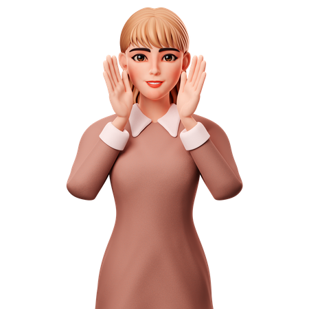 Screaming Gesture  3D Icon